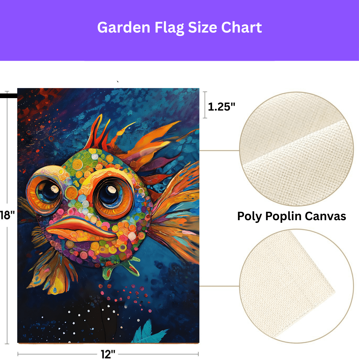 Abstract Fish Garden Flag - Image 2