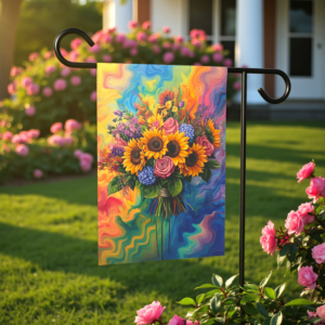 Vibrant Abstract Sunflower Garden Flag