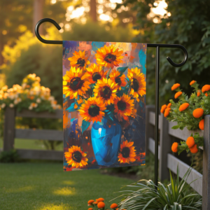 Blue Vase Sunflower Garden Flag