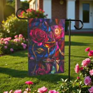 Abstract Wine and Rose Garden Flag