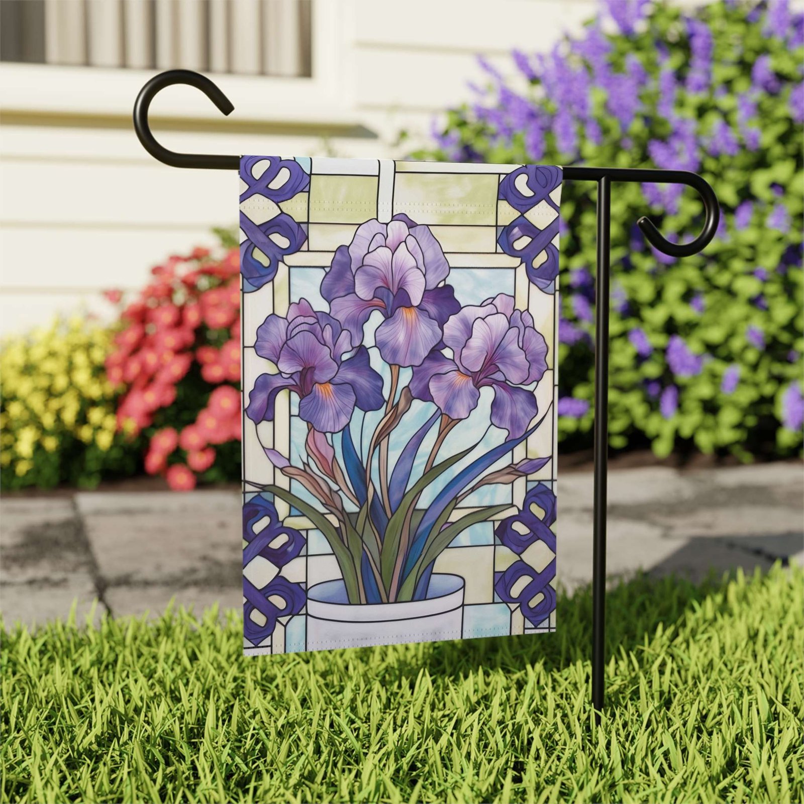 Purple Iris Garden Flag - Image 7