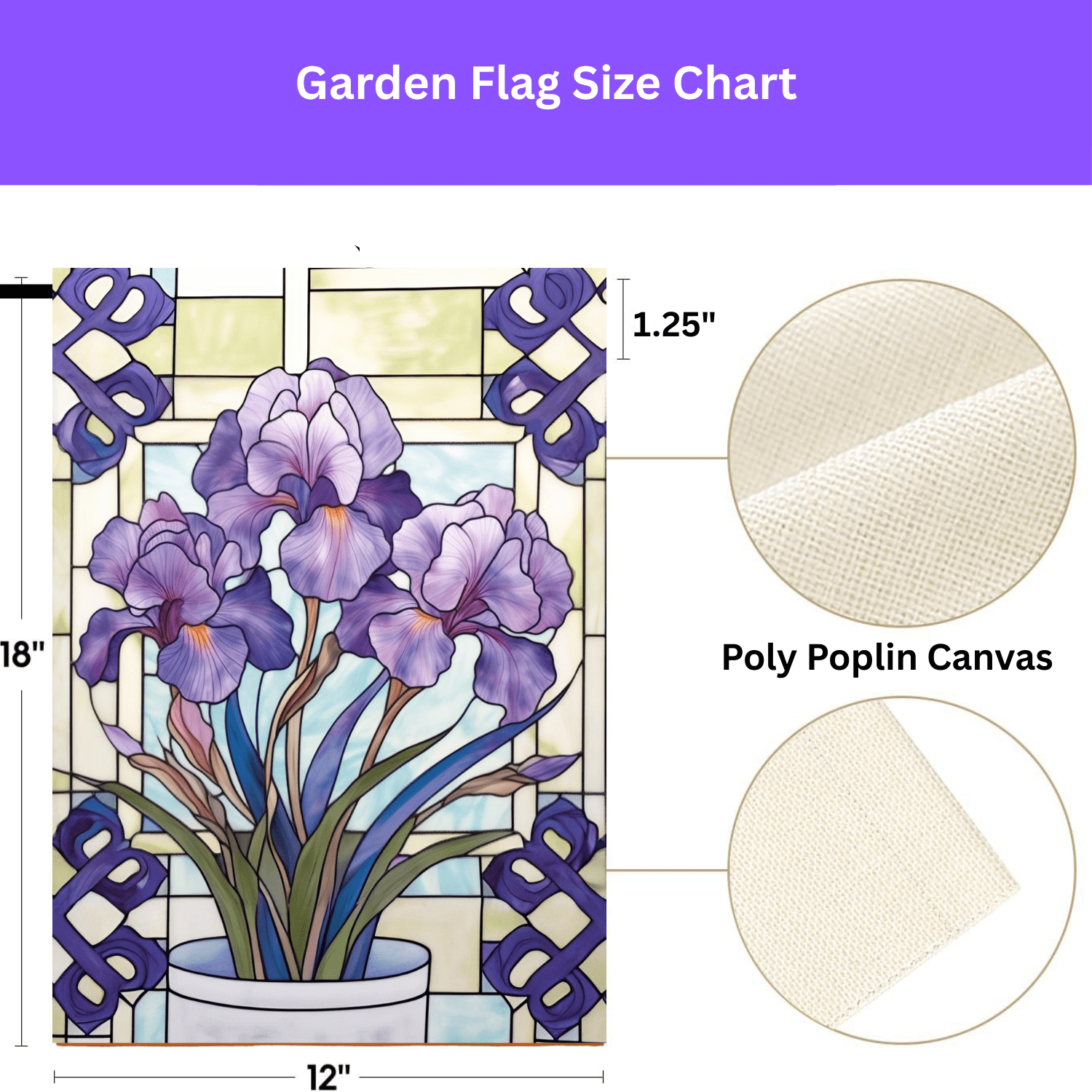 Purple Iris Garden Flag - Image 4