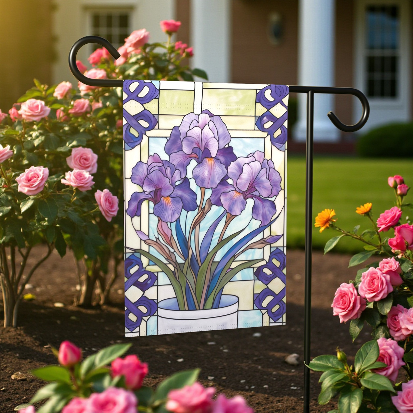Purple Iris Garden Flag