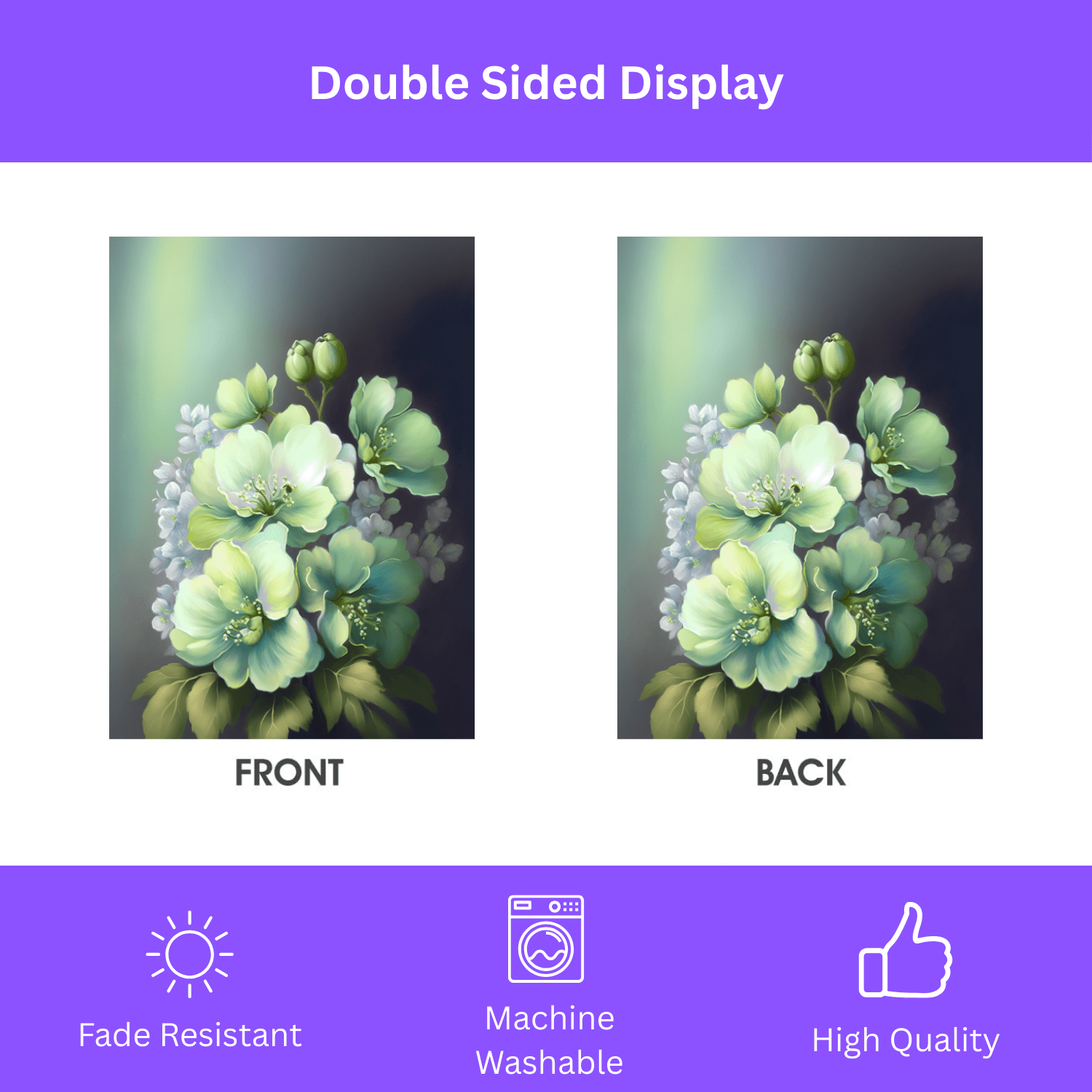 Green Flower Garden Flag - Image 2