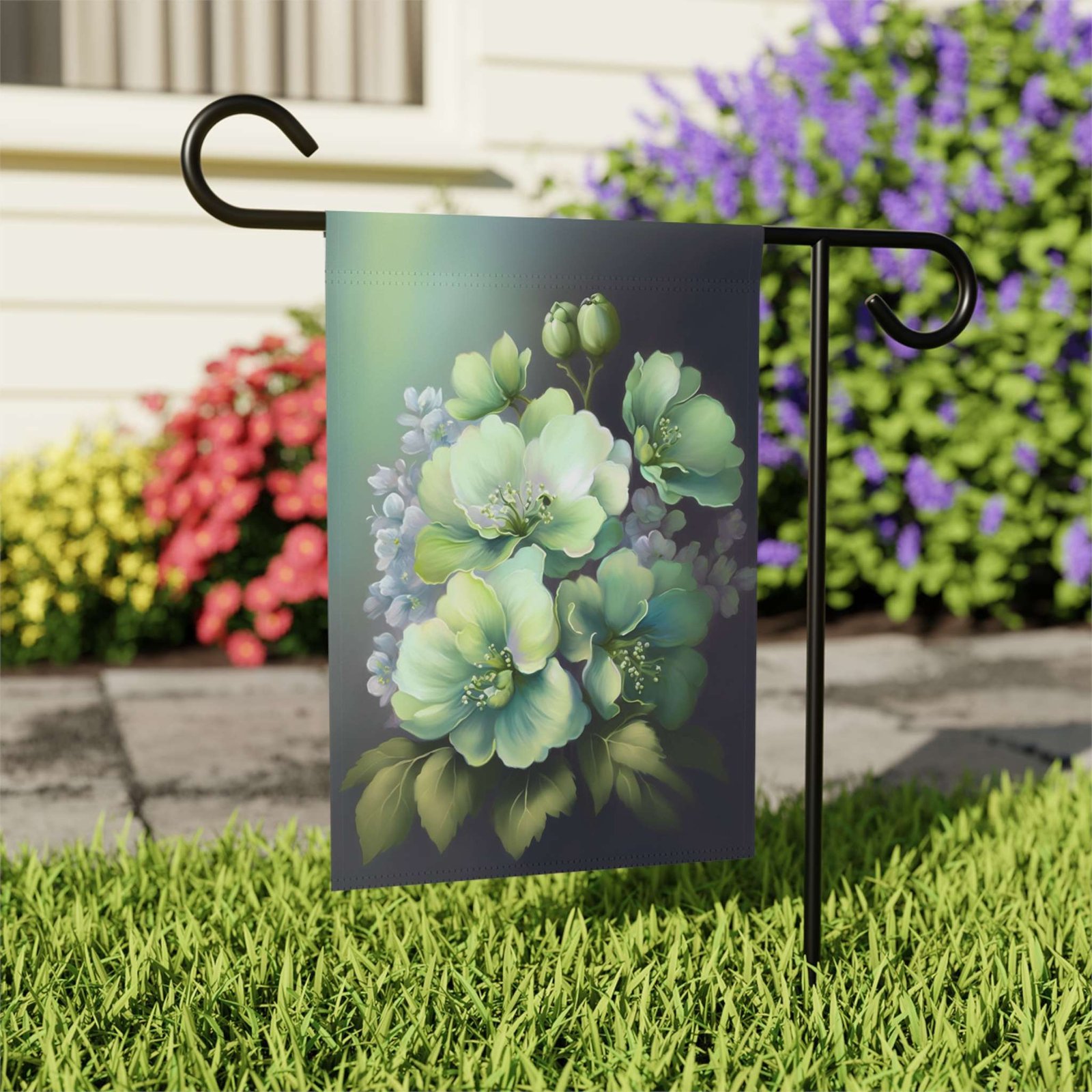 Green Flower Garden Flag - Image 7