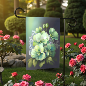 Green Flower Garden Flag