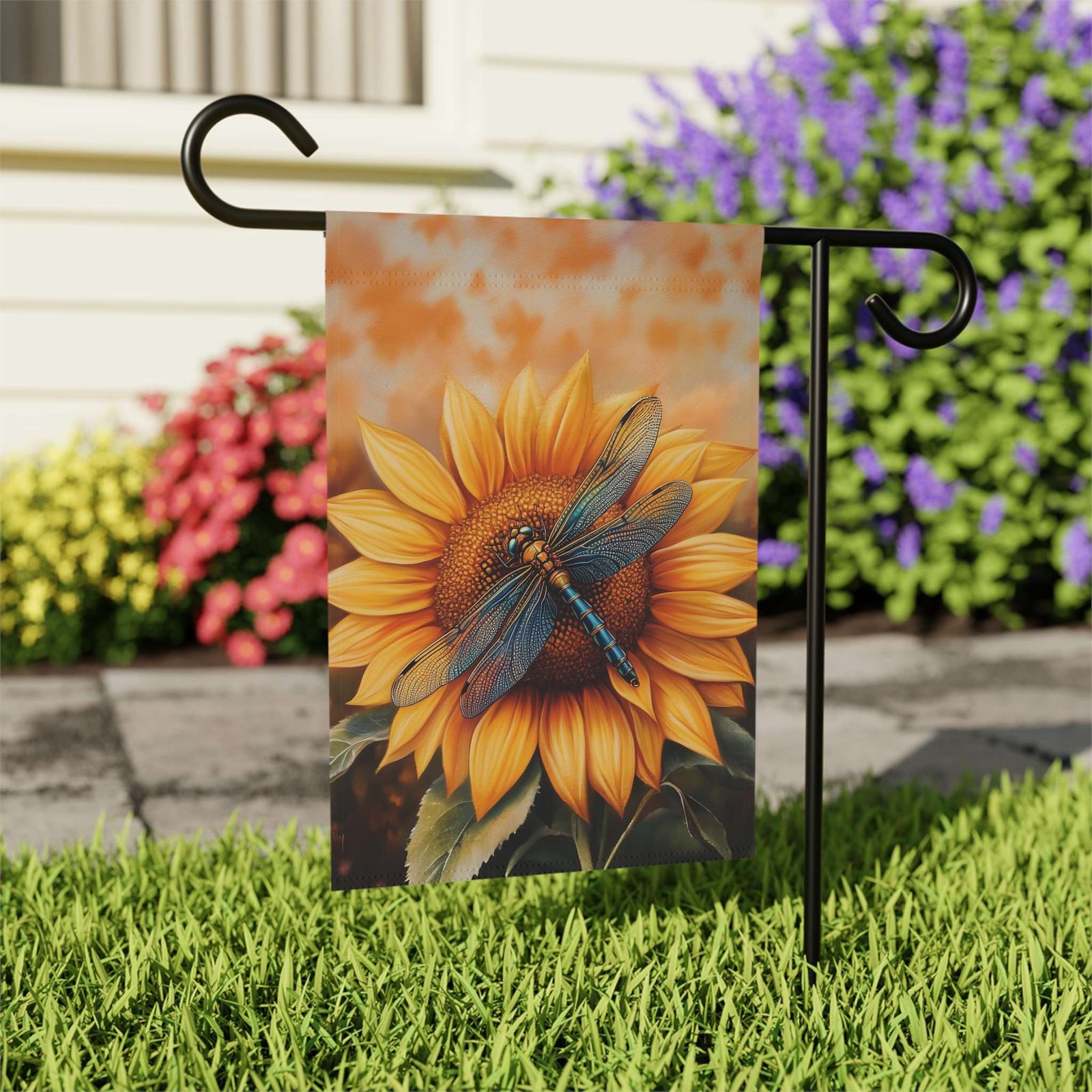 Sunflower and Dragonfly Garden Flag - Image 3