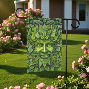 Face in the Leaves Garden Flag