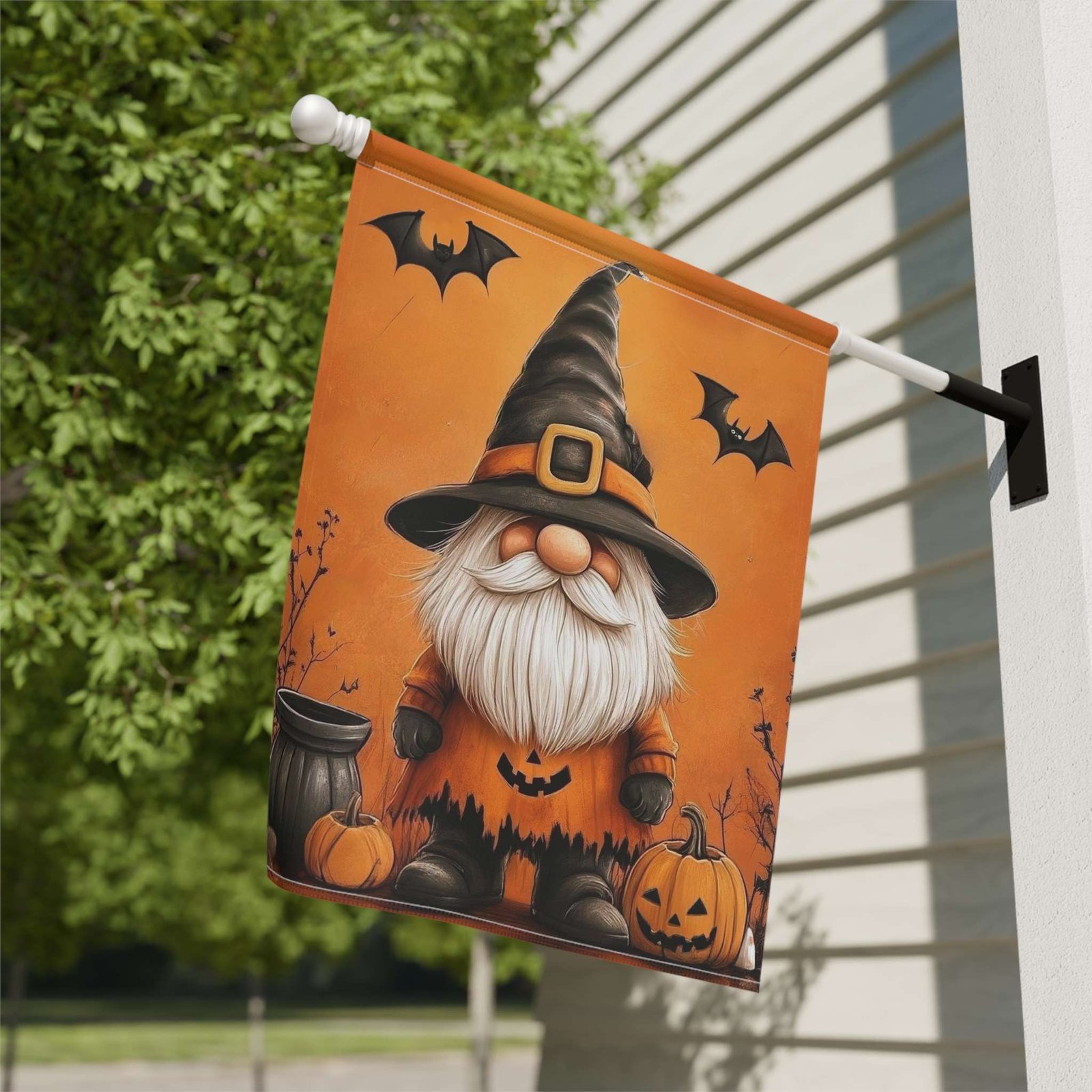 Bats and Gnome Halloween Garden Flag - Image 8