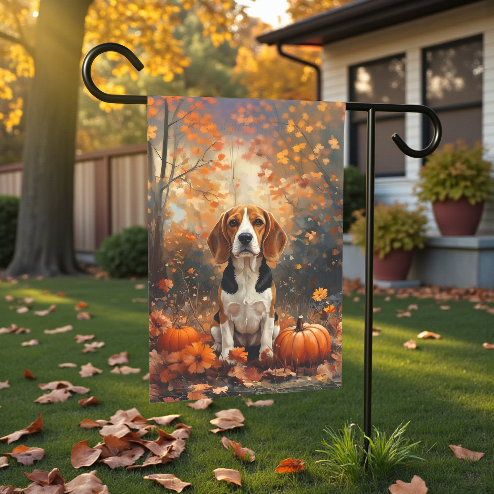 Fall Beagle and Pumpkin Garden Banner - Image 6