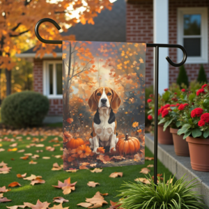Fall Beagle and Pumpkin Garden Banner