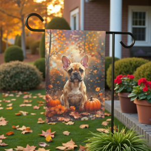 Fall French Bulldog Garden Flag