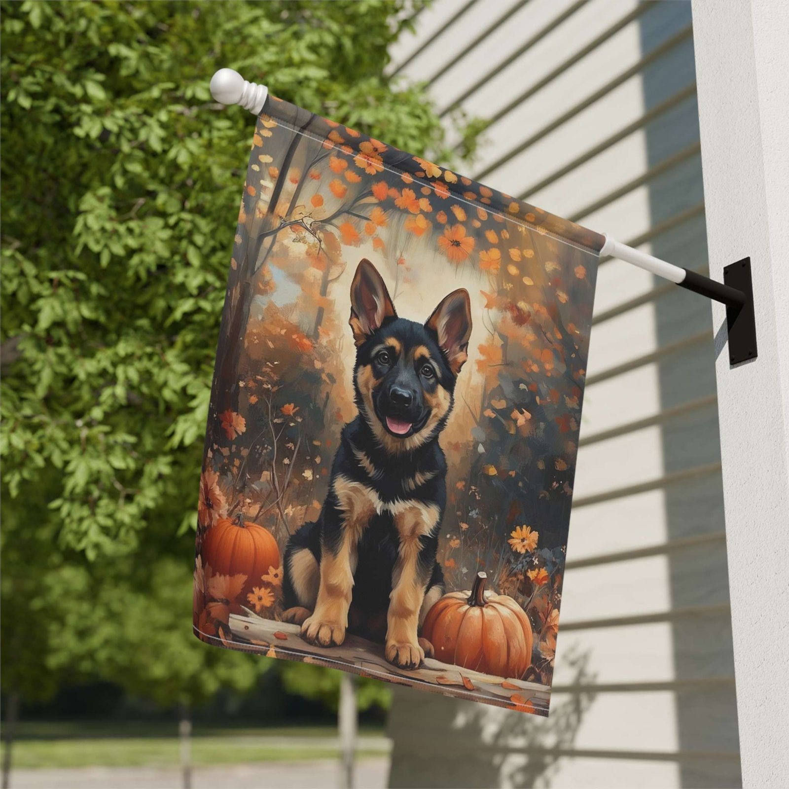 Fall German Shepherd and Pumpkin Garden Flag - Image 8
