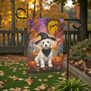 Witch Hat Maltese Halloween Garden Flag