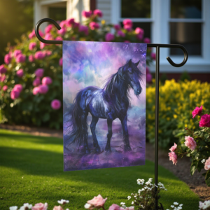 Mystical Black Horse Garden Flag
