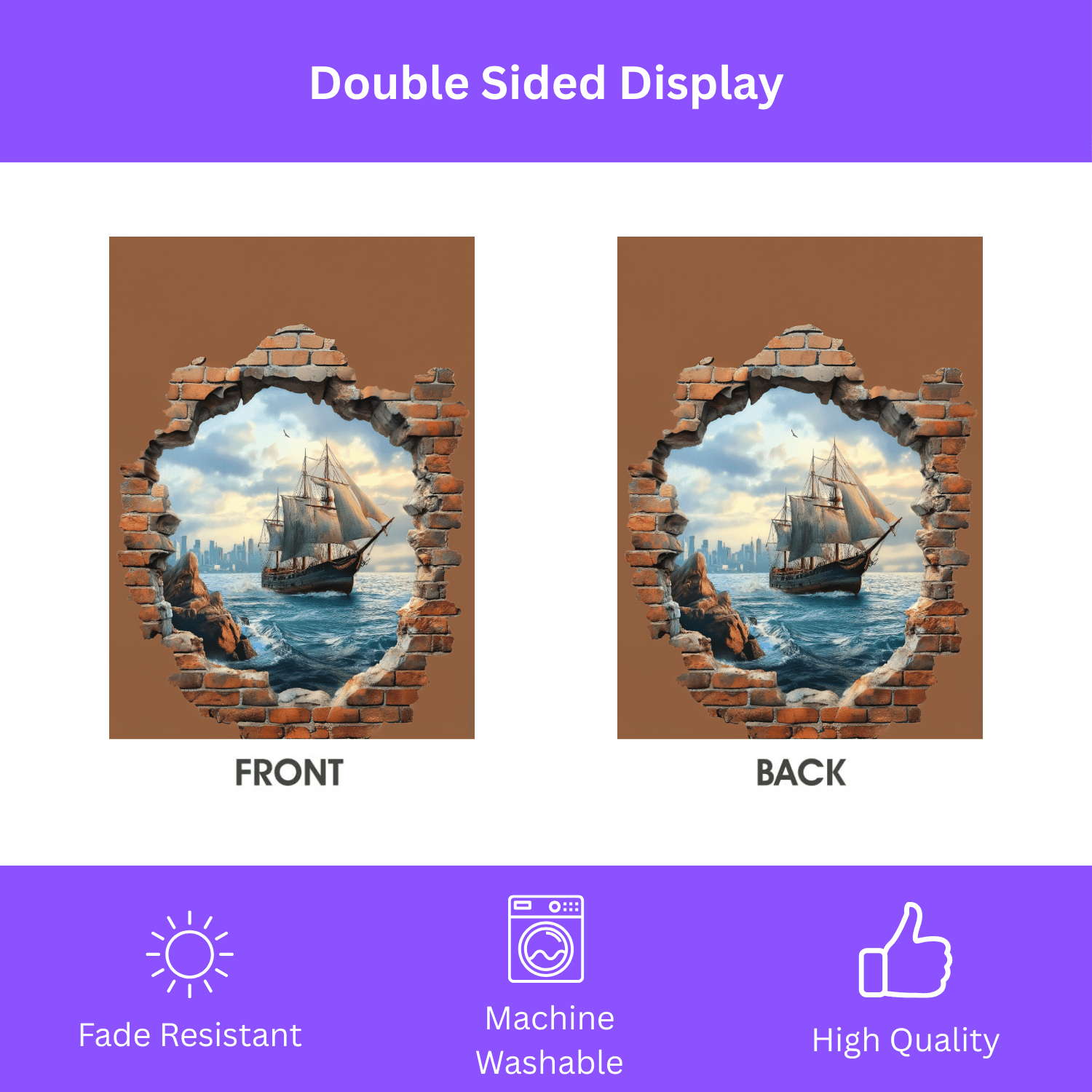 Ship in the Sea Garden Flag - Image 2