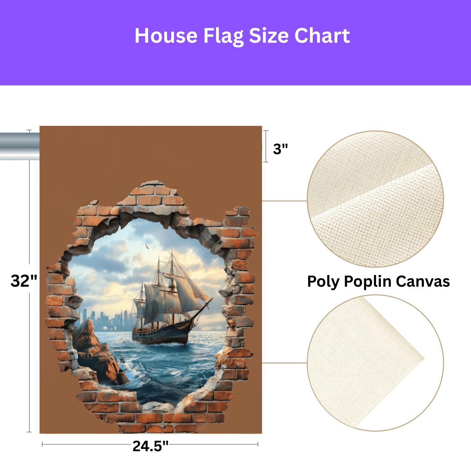 Ship in the Sea Garden Flag - Image 3