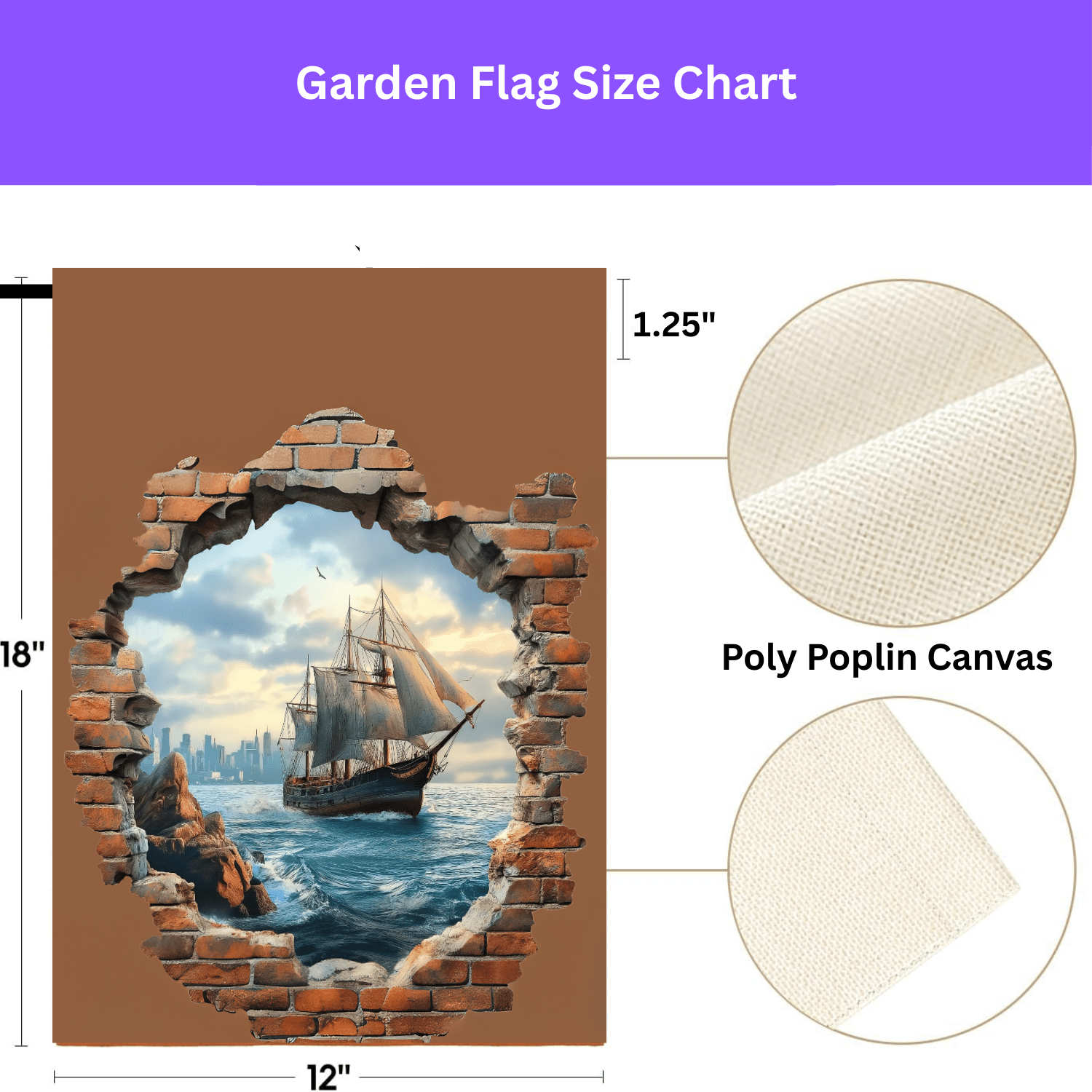 Ship in the Sea Garden Flag - Image 4