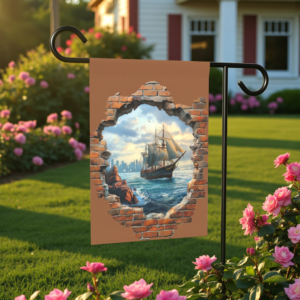 Ship in the Sea Garden Flag