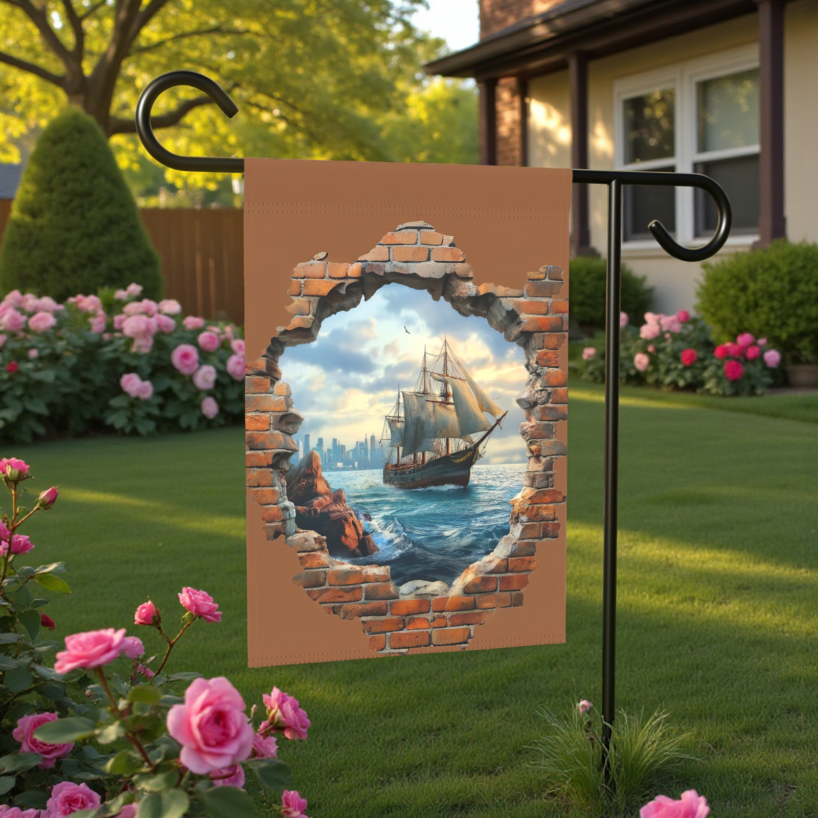 Ship in the Sea Garden Flag - Image 5