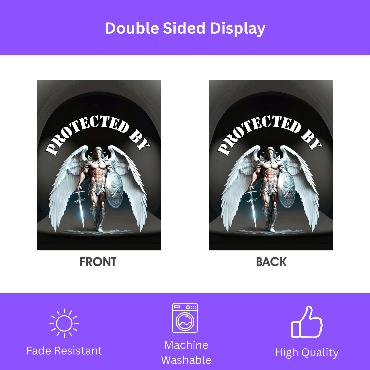 Protected By Guardian Angel Garden Flag - Image 2