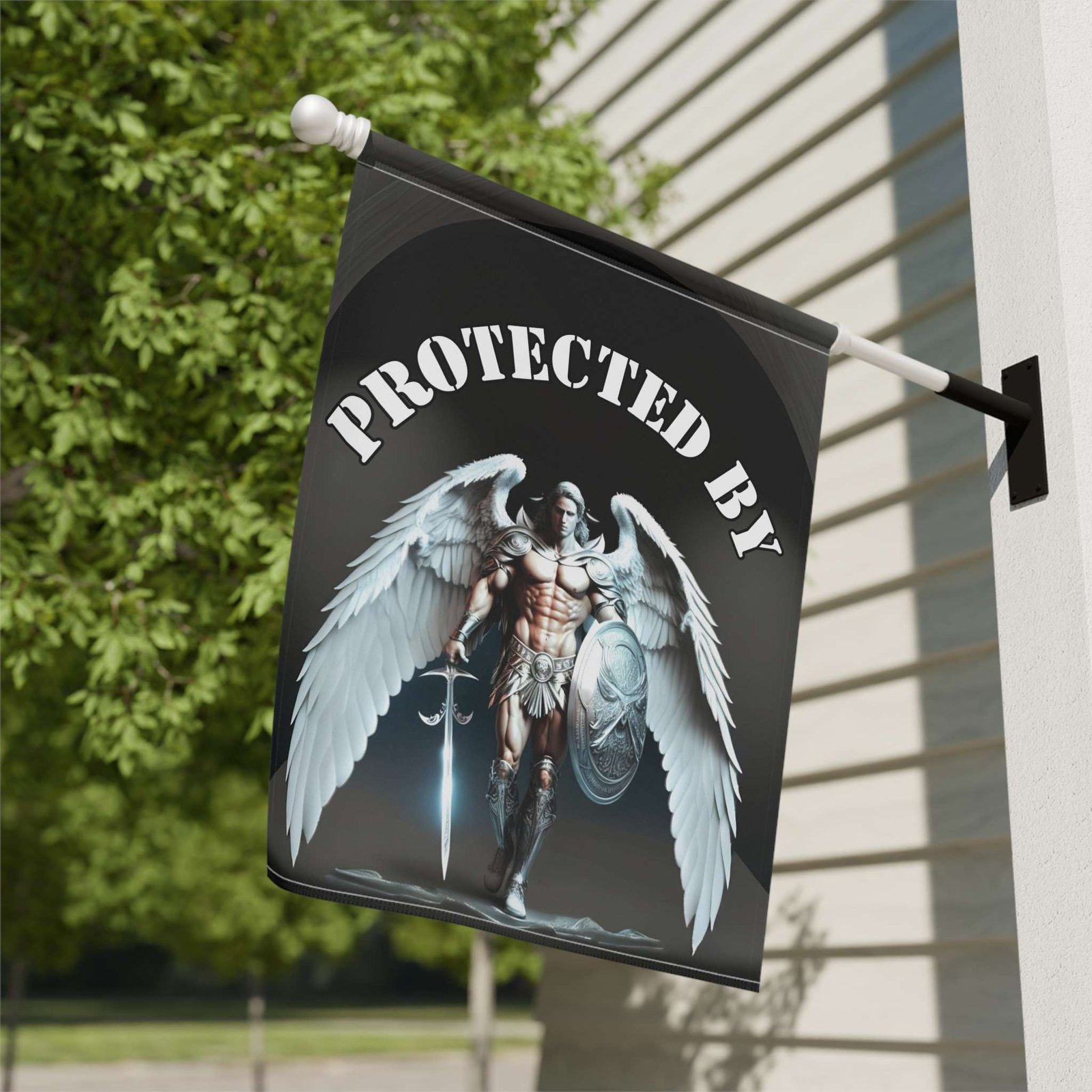 Protected By Guardian Angel Garden Flag - Image 8