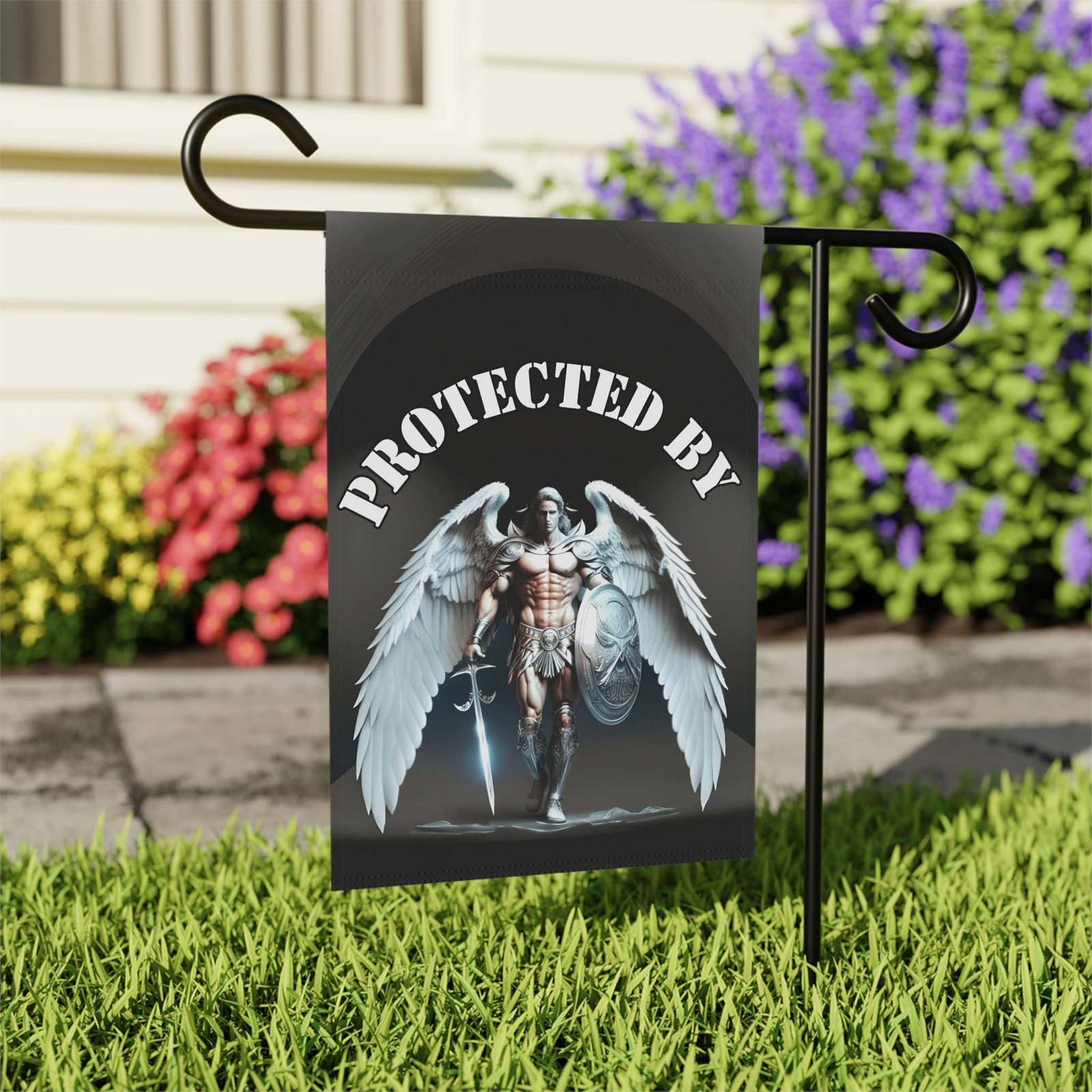 Protected By Guardian Angel Garden Flag - Image 7
