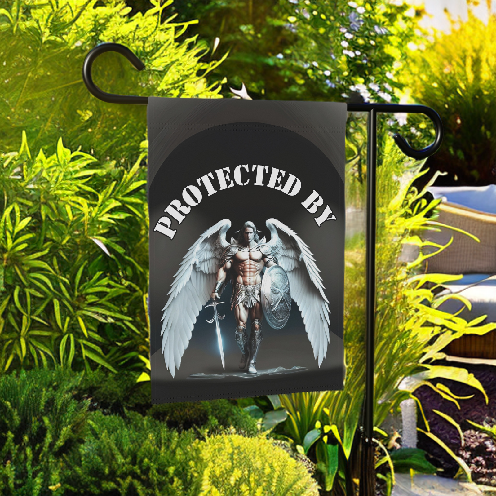 Protected By Guardian Angel Garden Flag - Image 5