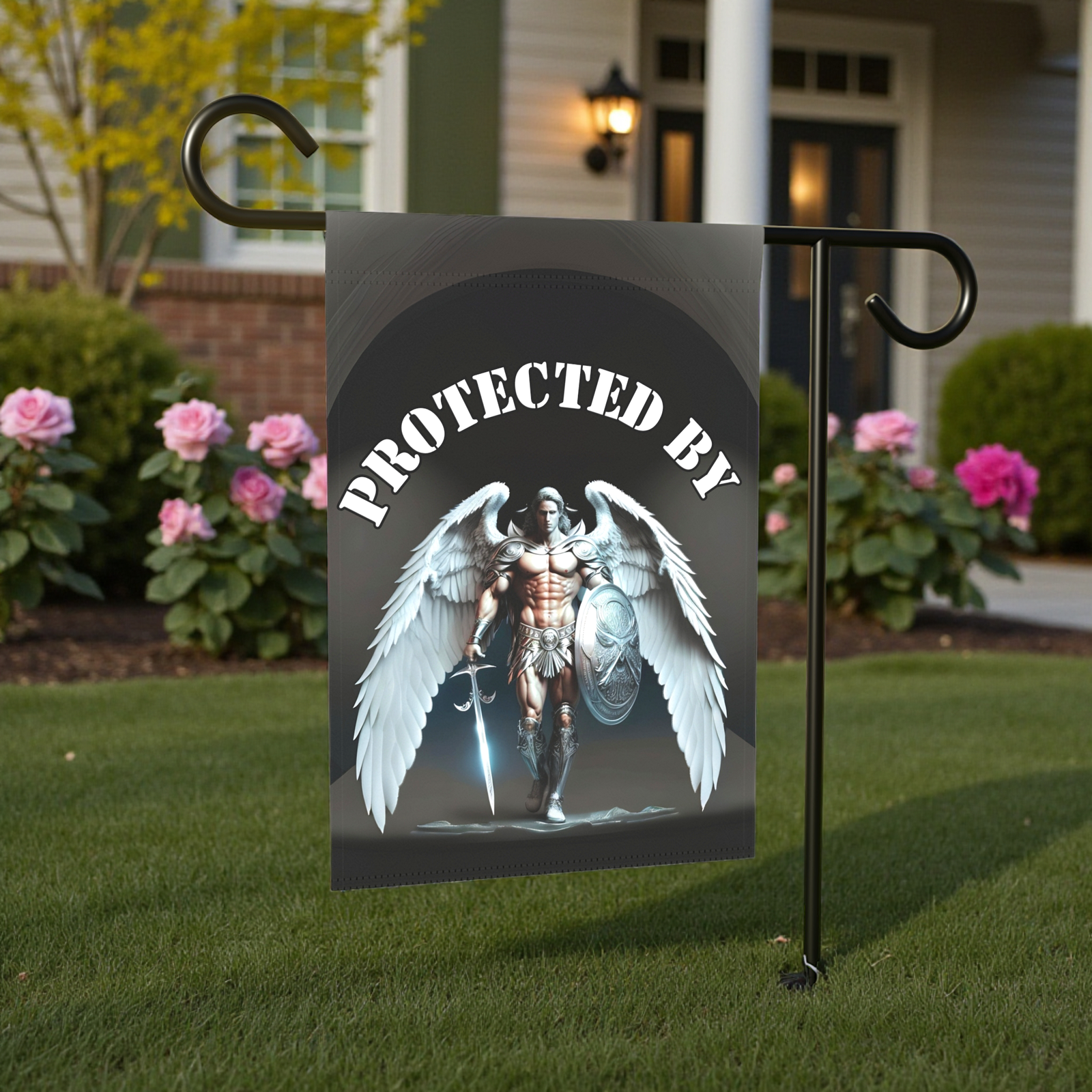 Protected By Guardian Angel Garden Flag - Image 6