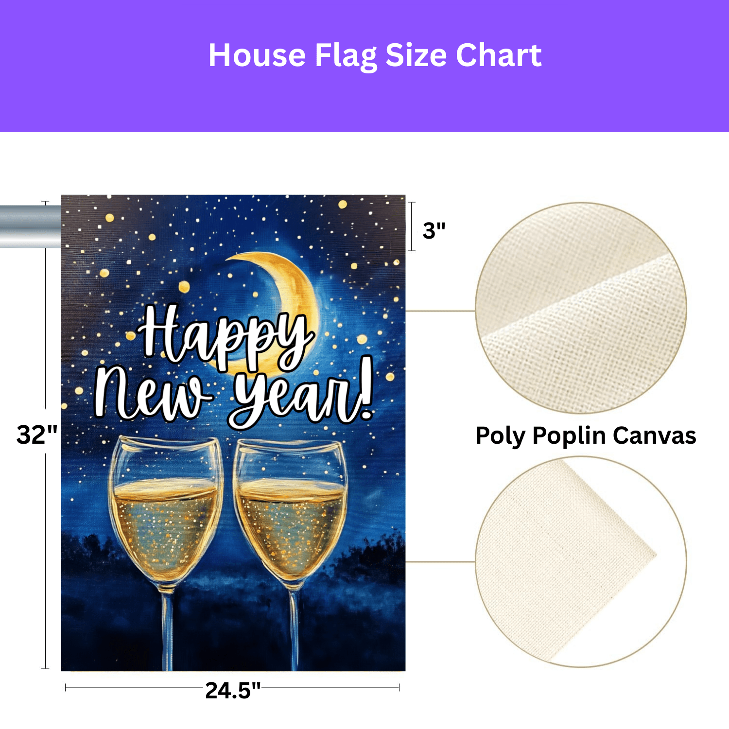 Happy New Year Celebration Garden Flag - Image 3