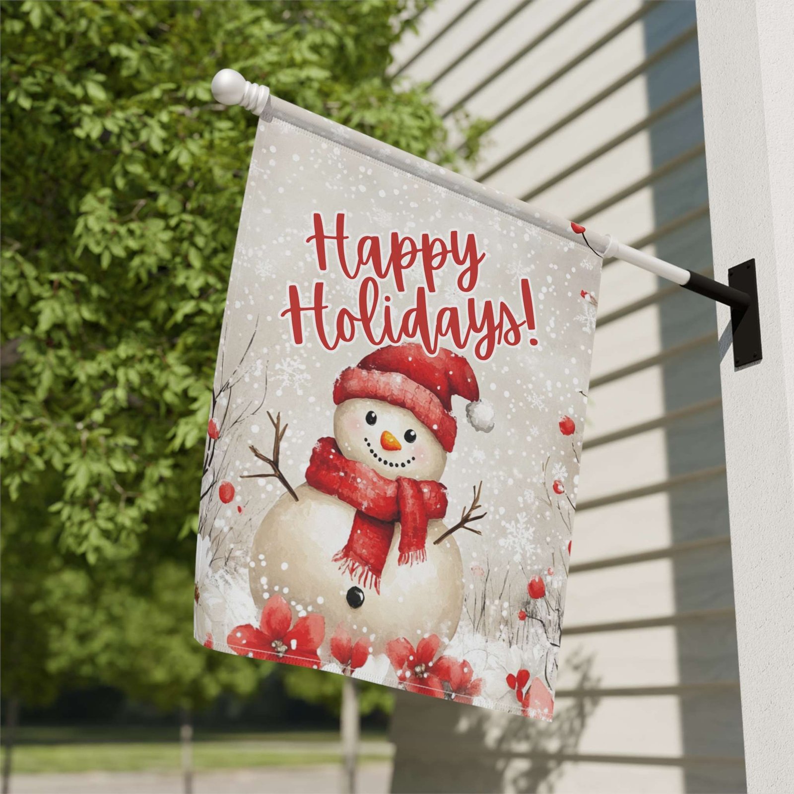 Happy Holidays Snowman Garden Flag - Image 8