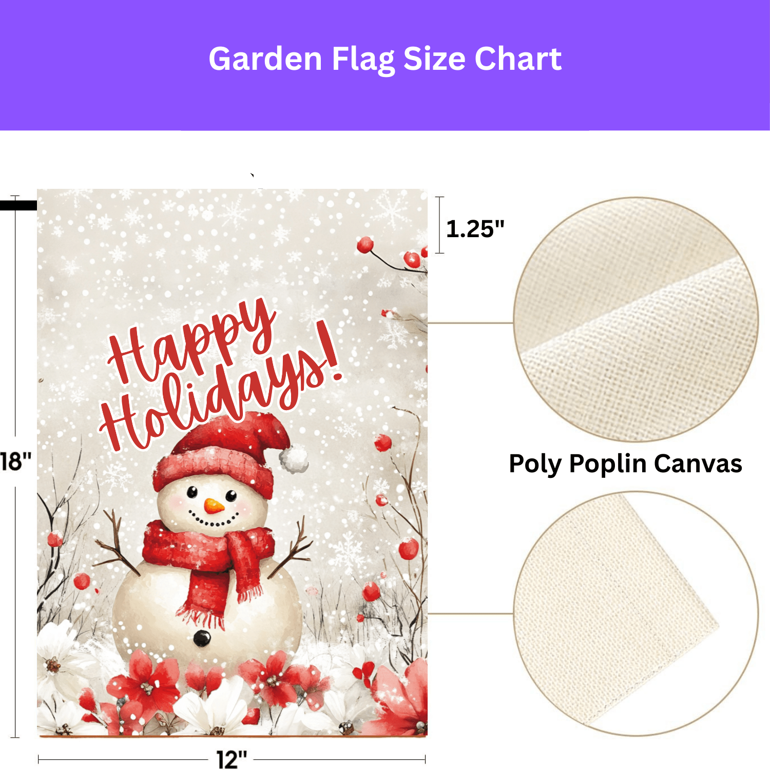 Happy Holidays Snowman Garden Flag - Image 6
