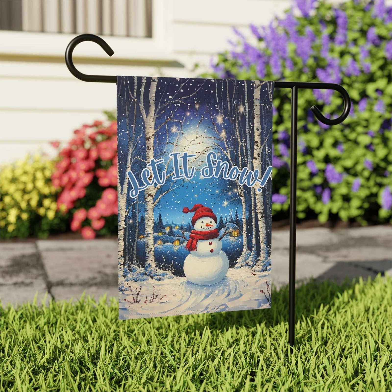 Snowman Let It Snow Garden Flag - Image 7