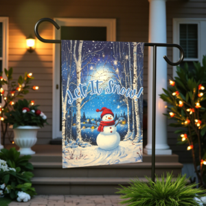 Snowman Let It Snow Garden Flag