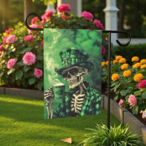 Skeleton St. Patrick's Day Garden Flag