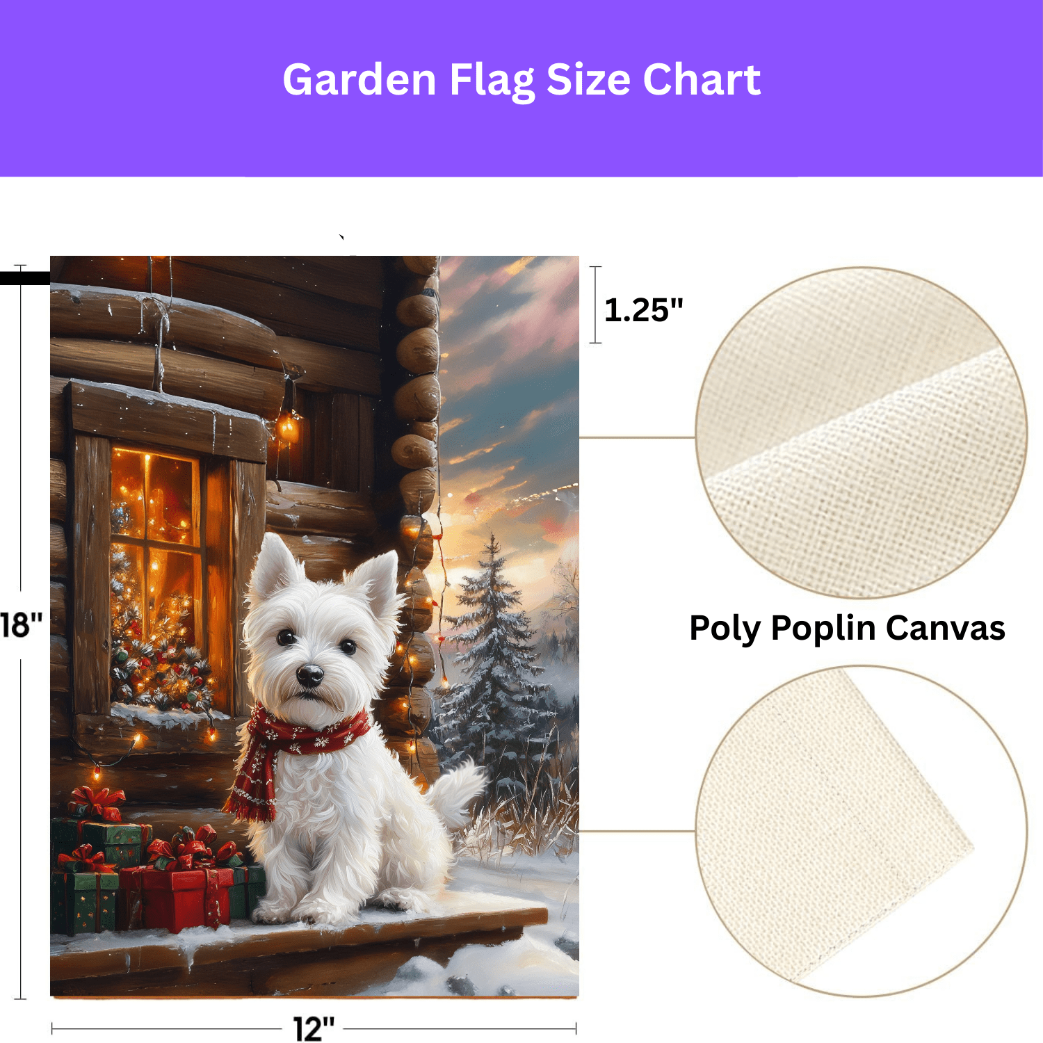 Christmas Westie Garden Flag - Image 3