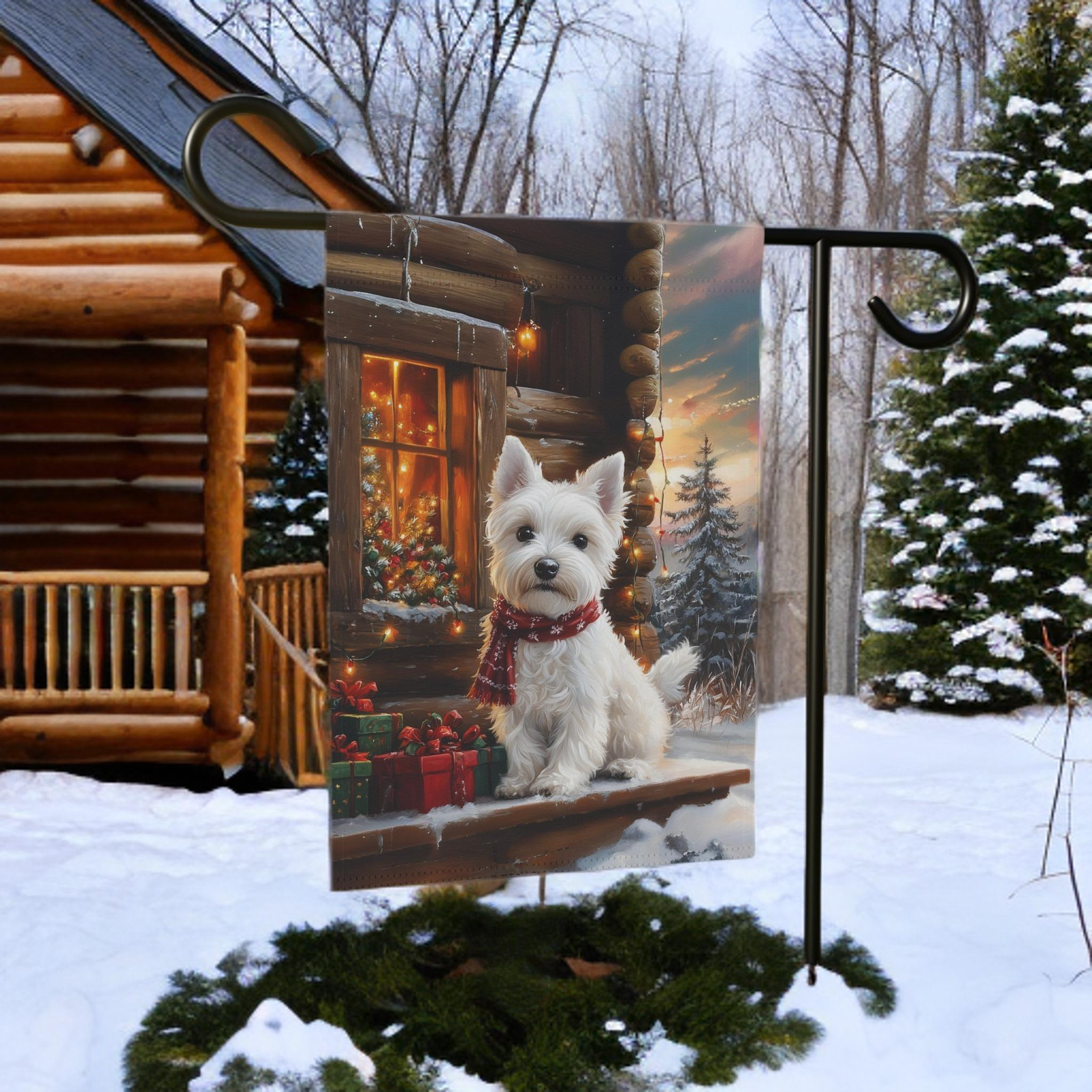 Christmas Westie Garden Flag - Image 6