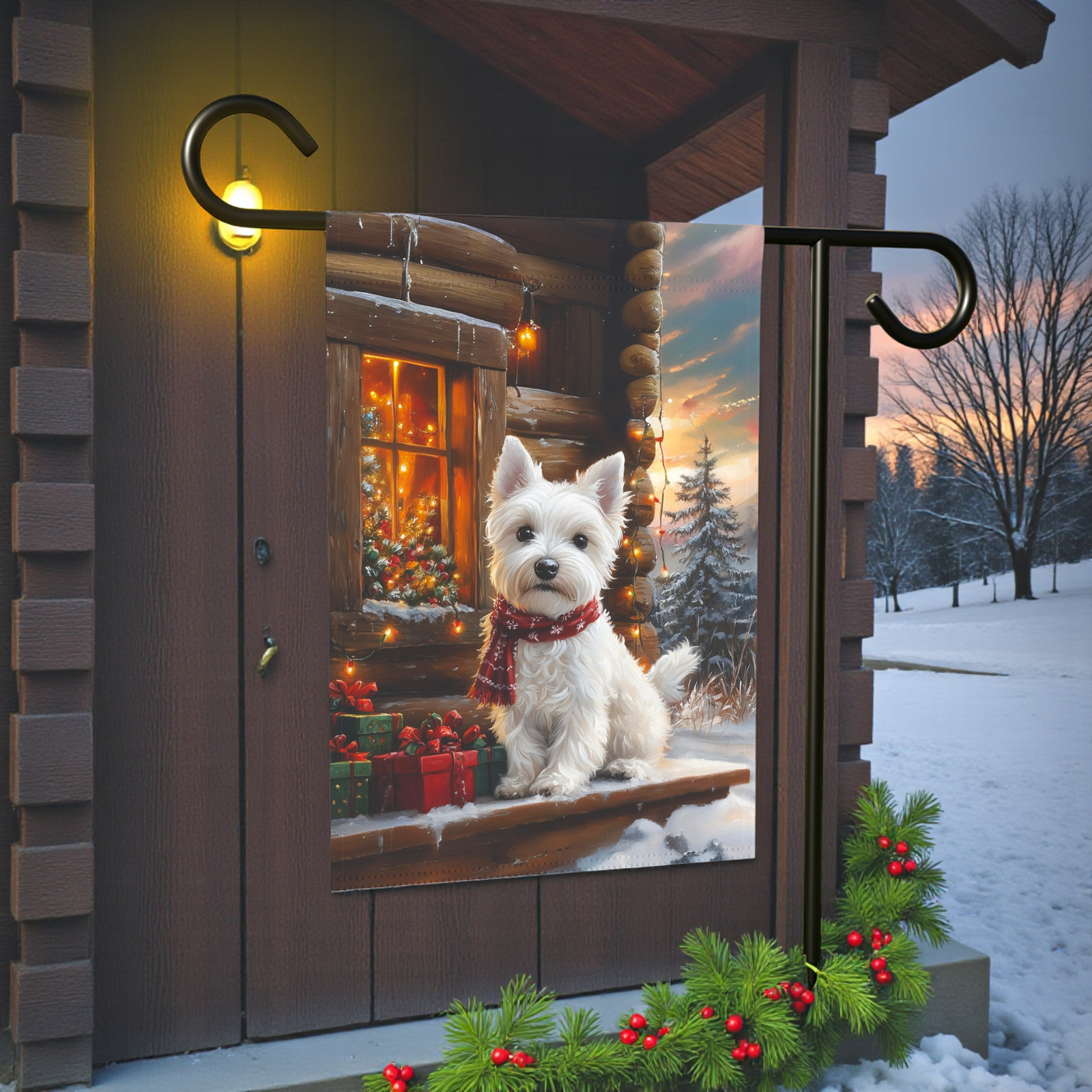 Christmas Westie Garden Flag - Image 5