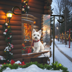 Christmas Westie Garden Flag