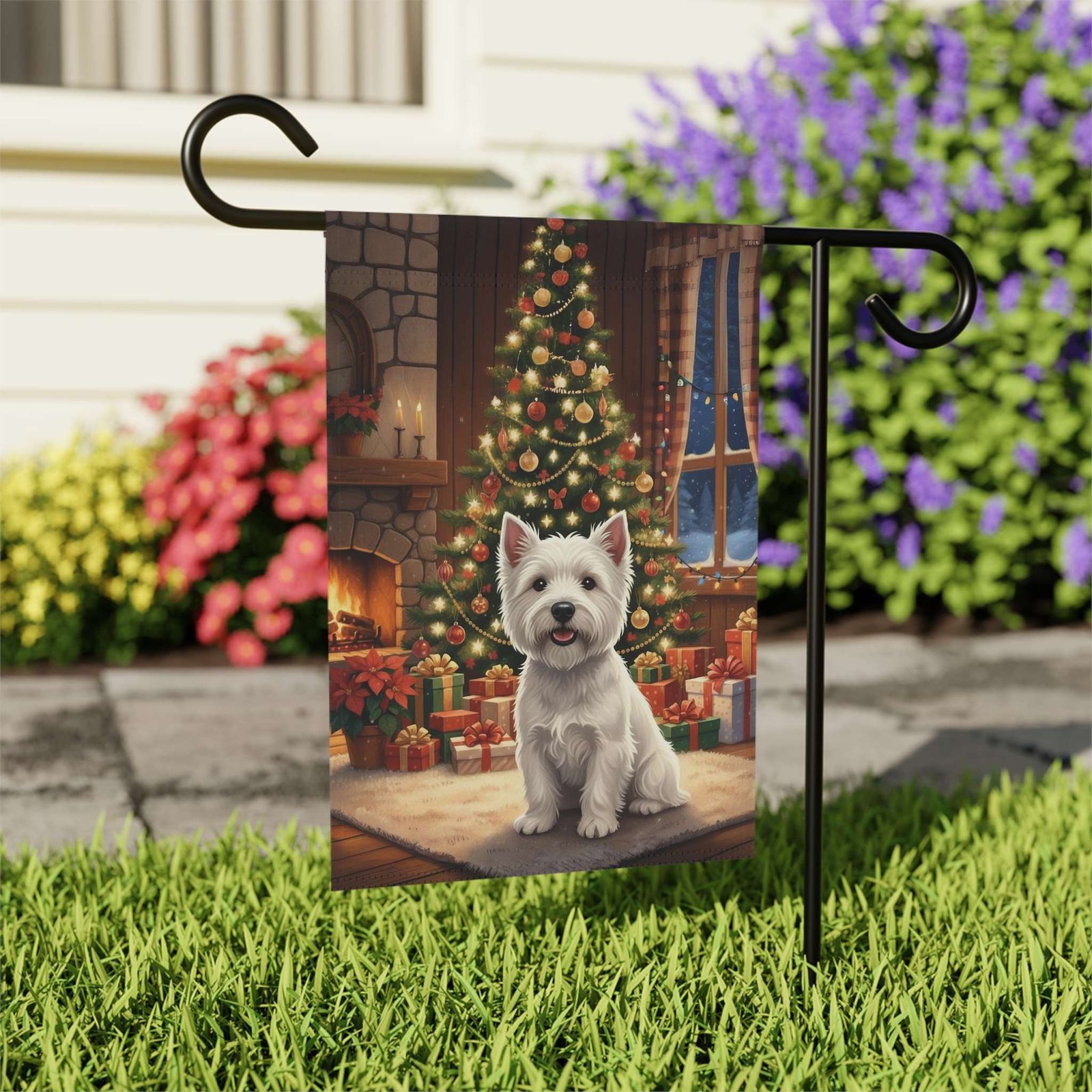 Christmas Tree Westie Garden Flag - Image 7