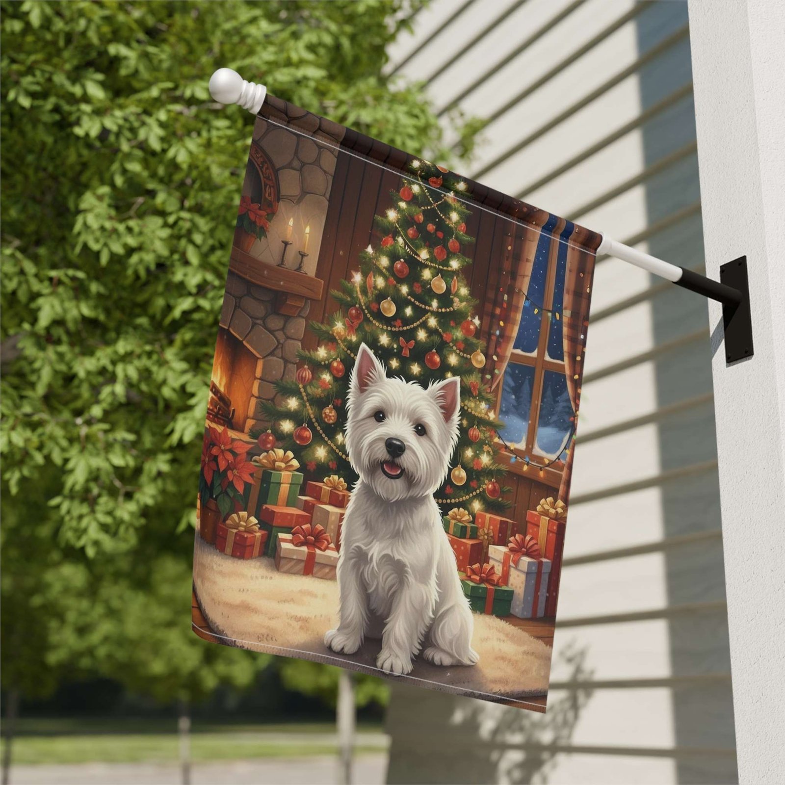 Christmas Tree Westie Garden Flag - Image 8