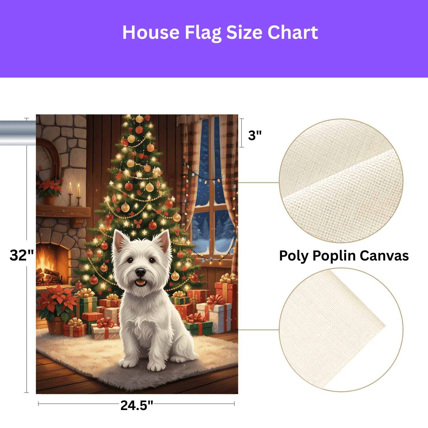 Christmas Tree Westie Garden Flag - Image 2