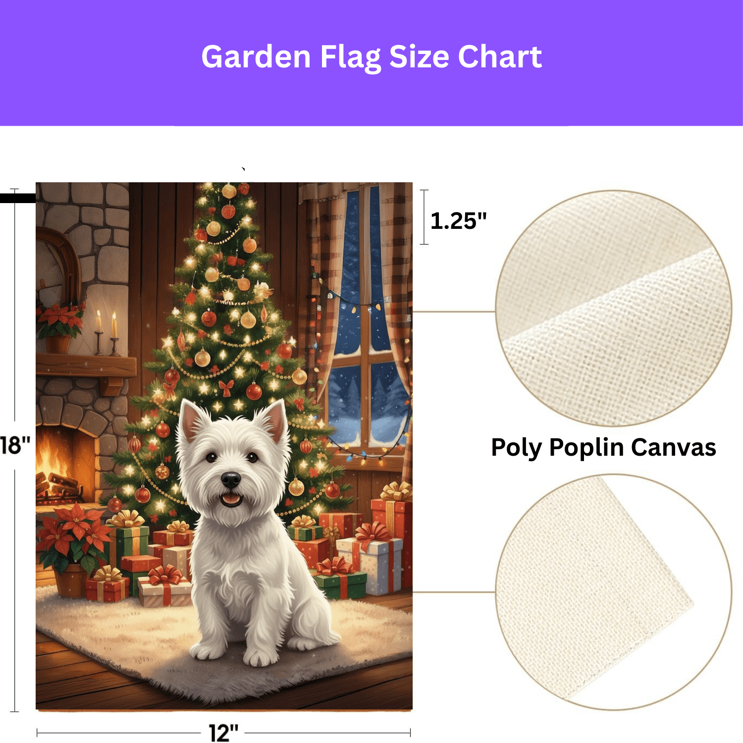 Christmas Tree Westie Garden Flag - Image 3