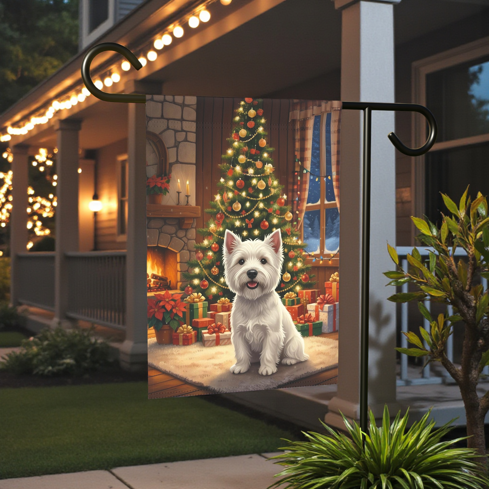 Christmas Tree Westie Garden Flag - Image 6