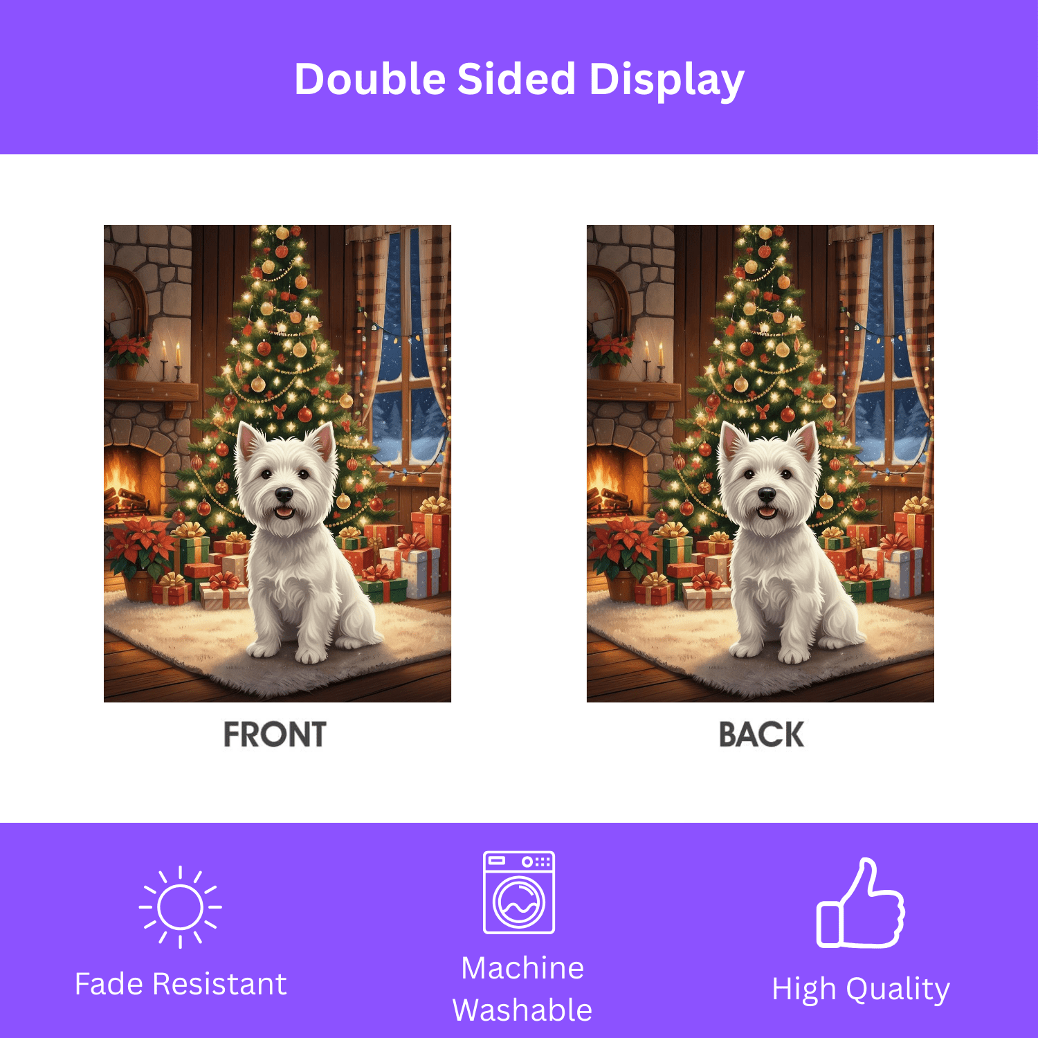 Christmas Tree Westie Garden Flag - Image 5