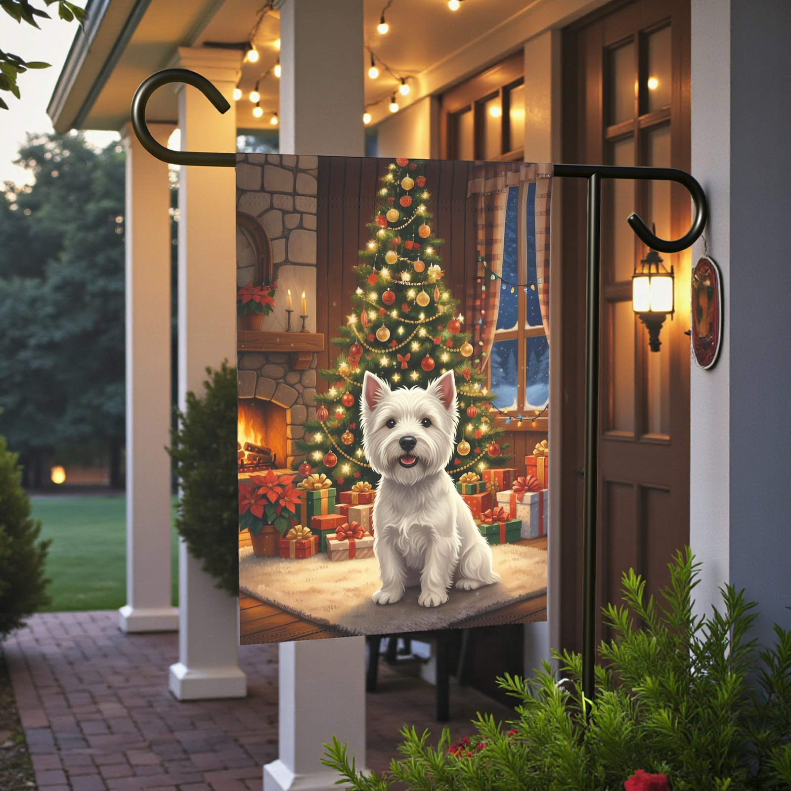 Christmas Tree Westie Garden Flag