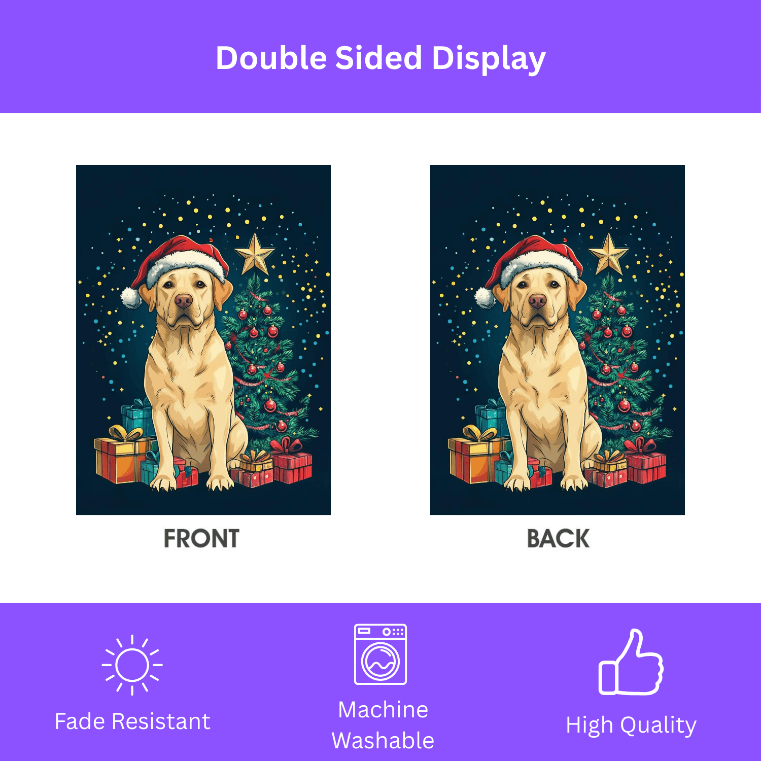 Christmas Labrador Retriever Garden Flag - Image 2