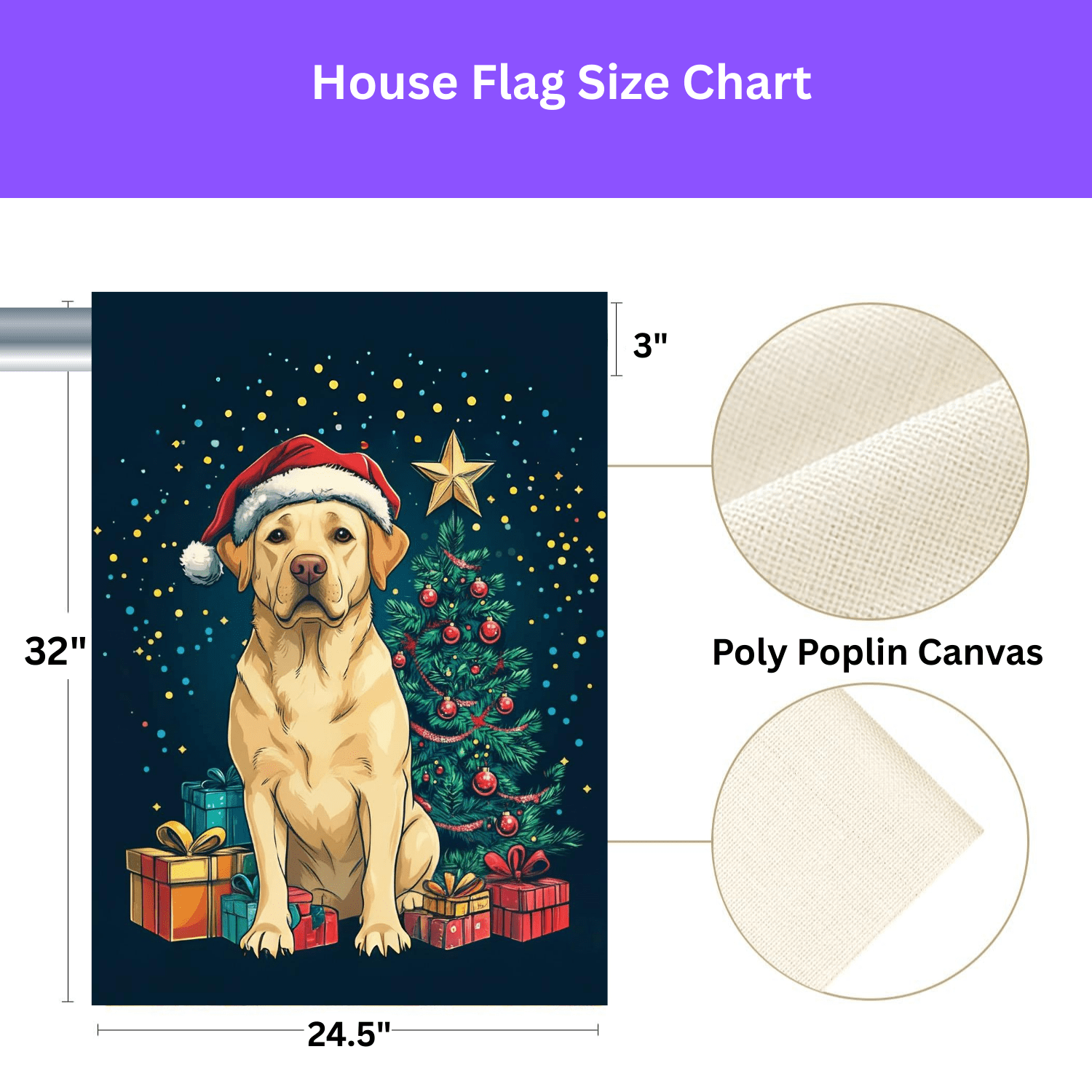 Christmas Labrador Retriever Garden Flag - Image 3