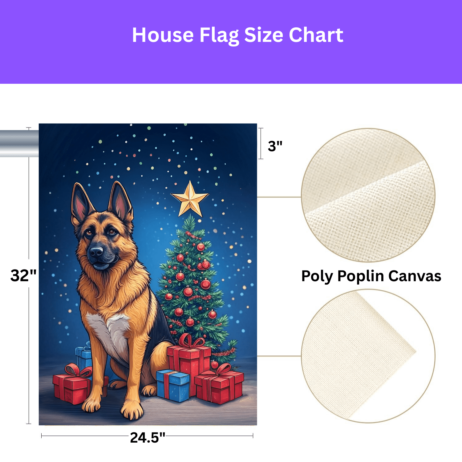 Christmas German Shepherd Garden Flag - Image 5