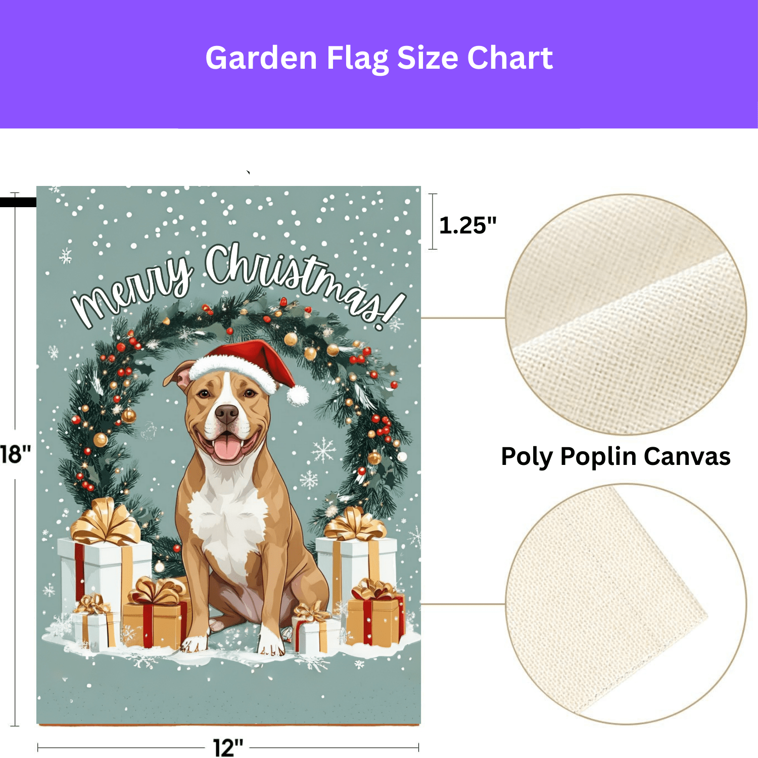 Merry Christmas Pitbull Garden Flag - Image 4